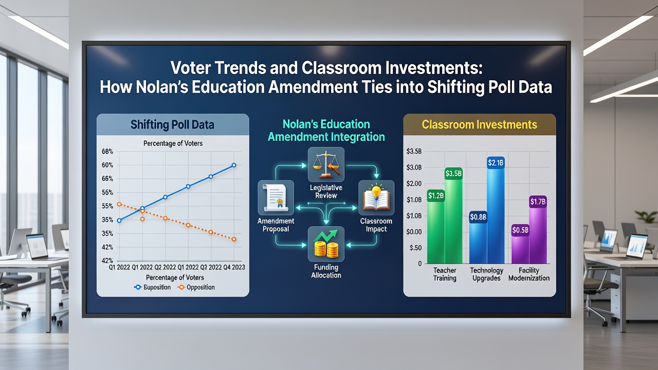 Infographic of classroom investment allocations tied to voter poll data shifts